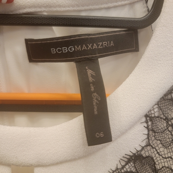 BCBG MaxAzaria Gerogianna Lace Maxi Dress Black & White Size 6 - Picture 8 of 12